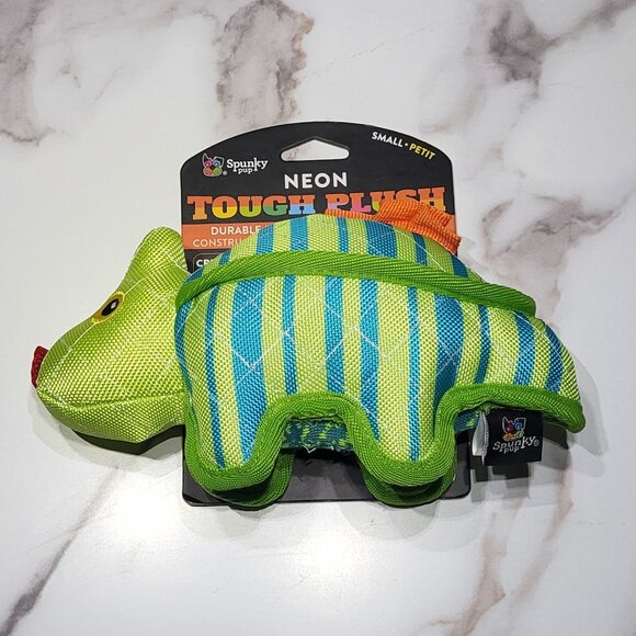 Spunky Pup "The Lizard" Neon Tough Plush Dog Toy Small- NWT - Picture 2 of 4